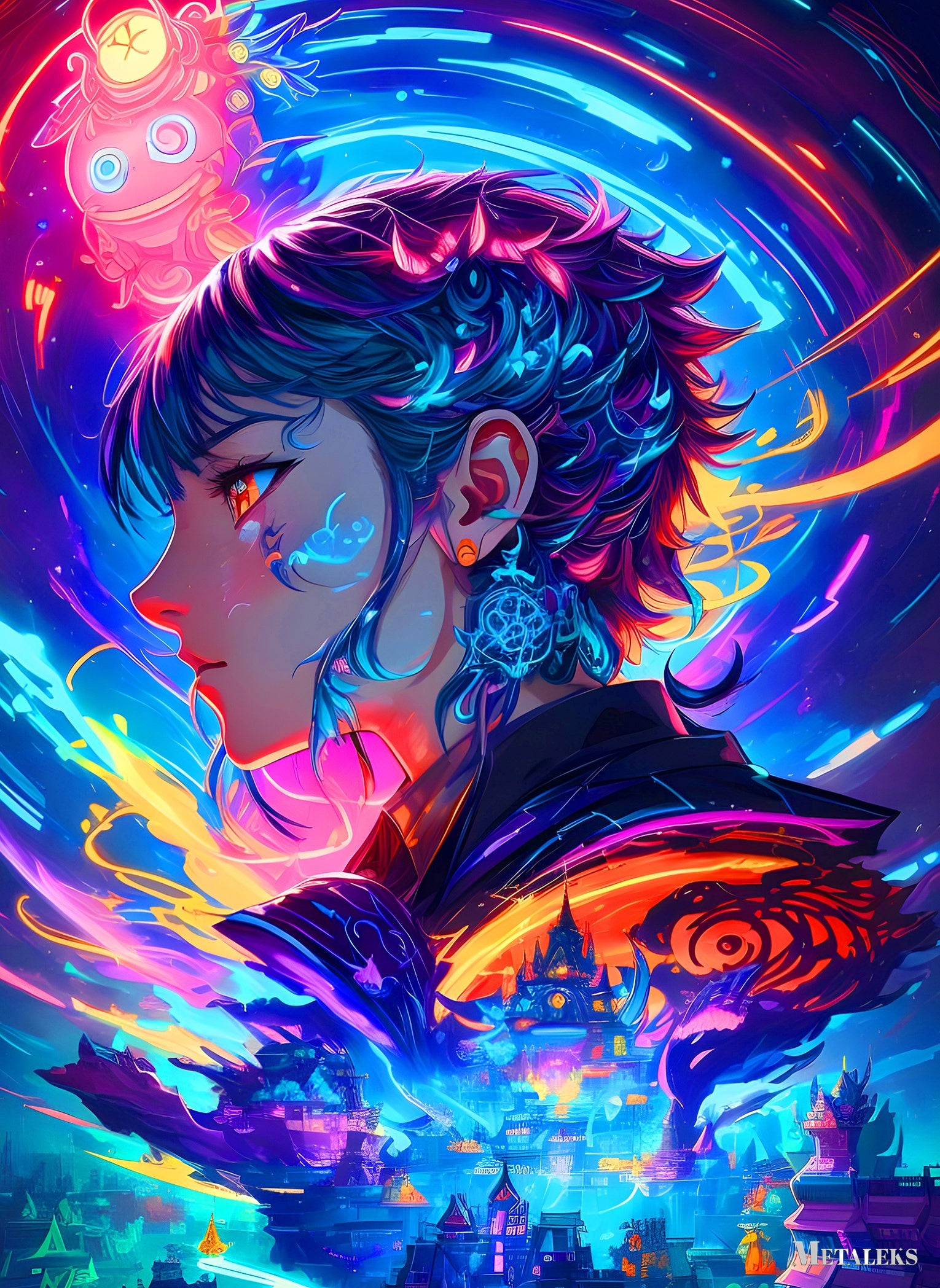 Motoko Gusanagi Ghost in the Shell Neon Art 4